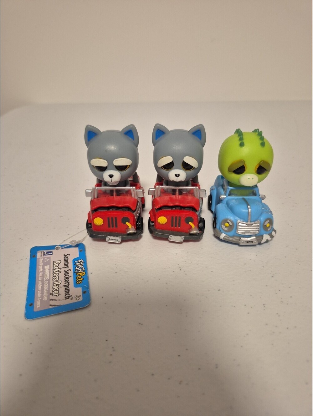 (X3) Feisty Pets Sammy Suckerpunch Reckless Racer Extinct Eddie Husky Pet Racers